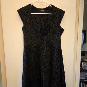 Vintage-Style Velvet Dress - UK Brand